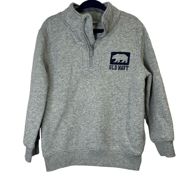 Old Navy High Neck Grey Sweatshirt with Quarter Zip Front Size 4t - Picture 1 of 8